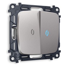 Выключатель проходной двухклавишный с подсветкой без рамки Ambrella Volt Quant MO504040