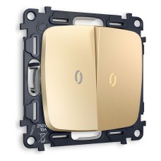 Выключатель проходной двухклавишный с подсветкой без рамки Ambrella Volt Quant MO604030