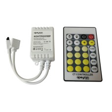 Контроллер для двухцветной светодиодной лентой Apeyron 12-24В 72Вт 2*3A/канал, IP20 пульт, DC-коннектор для входа, 4-игольчатый коннектор для выхода 04-30