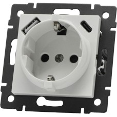 Механизм розетки с быстрой USB зарядкой Arlight SCT-MUAC-PL-WH-V (250V, 16A) 049822