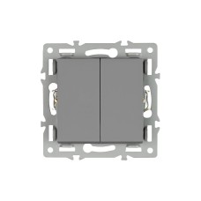 Механизм выключателя двухклавишный непроходной Arlight SWT-MK02-PL-GR (250V, 16A) 043726