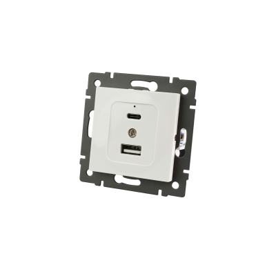 Механизм USB розетки Arlight SCT-MUAC-PL-WH-V (5V, 3A, QC4) 049839