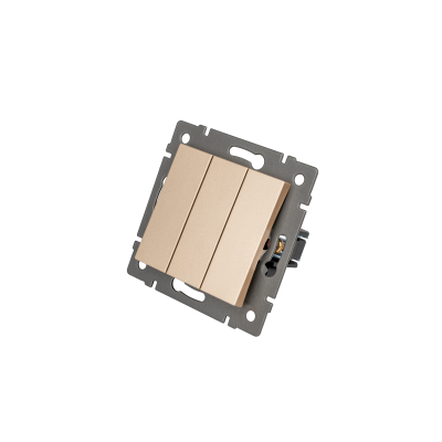 Механизм выключателя трехклавишный непроходной Arlight SWT-MK03-PL-GD-V (250V, 10A) 049899