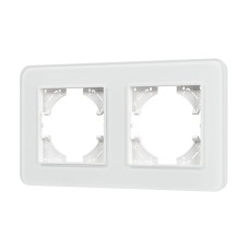 Рамка на 2 поста стеклянная Arlight FRM-OMALI-GS-2-WH 049692