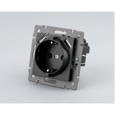 Механизм розетки с USB зарядкой Arlight SCT-MUAA-PL-BK-V (250V, 16A) 049819