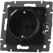 Механизм розетки с USB зарядкой Arlight SCT-MUAC-PL-BK-V (250V, 16A) 049830