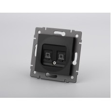 Механизм компьютерной розетки двойной Arlight SCT-MPC2-PL-BK-V (RJ-45, CAT6) 049853