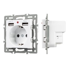Механизм розетки с USB зарядкой Arlight SCT-MUAA-PL-WH (250V, 16A) 043733