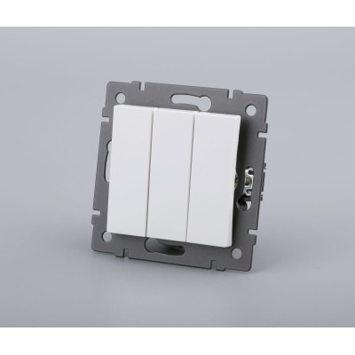 Механизм выключателя трехклавишный непроходной Arlight SWT-MK03-PL-WH-V (250V, 10A) 049896