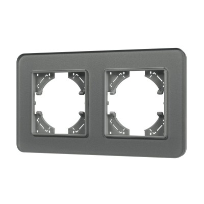 Рамка на 2 поста стеклянная Arlight FRM-OMALI-GS-2-GR 049694
