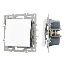 Механизм выключателя одноклавишный перекрестный  Arlight SWT-MKX1-PL-WH (250V, 16A) 043718