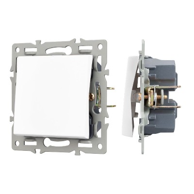 Механизм выключателя одноклавишный перекрестный  Arlight SWT-MKX1-PL-WH (250V, 16A) 043718