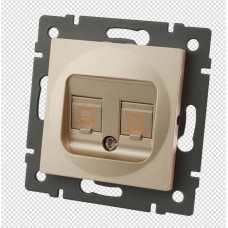 Механизм компьютерной розетки двойной Arlight SCT-MPC2-PL-GD-V (RJ-45, CAT6) 049850