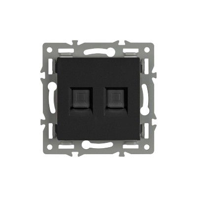 Механизм компьютерной розетки двойной Arlight SCT-MPC2-PL-BK (RJ-45, CAT6) 045337