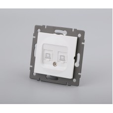 Механизм компьютерной розетки двойной Arlight SCT-MPC2-PL-WH-V (RJ-45, CAT6) 049854