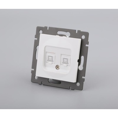 Механизм компьютерной розетки двойной Arlight SCT-MPC2-PL-WH-V (RJ-45, CAT6) 049854