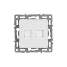 Механизм компьютерной розетки двойной Arlight SCT-MPC2-PL-WH (RJ-45, CAT6) 045336