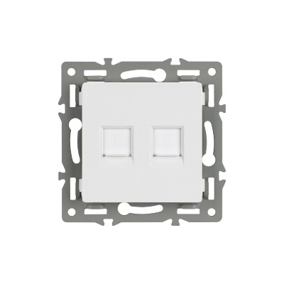 Механизм компьютерной розетки двойной Arlight SCT-MPC2-PL-WH (RJ-45, CAT6) 045336