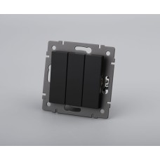 Механизм выключателя трехклавишный непроходной Arlight SWT-MK03-PL-BK-V (250V, 10A) 049897