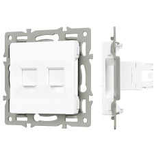 Розетка двойная RJ-12 и Ethernet RJ-45, без рамки Arlight SCT 045336