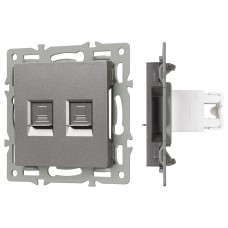 Розетка двойная RJ-12 и Ethernet RJ-45, без рамки Arlight SCT 045338