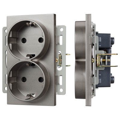 Розетка двойная с заземлением, без рамки Arlight SCT 043766