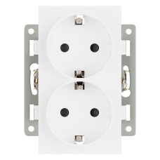 Розетка двойная с заземлением и со шторкой, без рамки Arlight SCT 043764