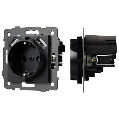 Розетка с заземлением и 2хUSB type A, без рамки Arlight SCT 049819