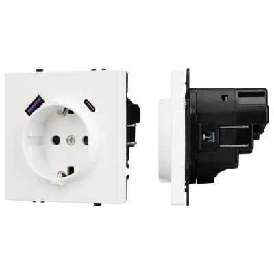 Розетка с заземлением и 2хUSB type A, без рамки Arlight SCT 054284