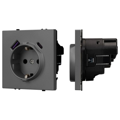 Розетка с заземлением и 2хUSB type A, без рамки Arlight SCT 054287