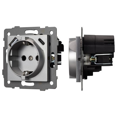 Розетка с заземлением и 2хUSB type A и C, без рамки Arlight SCT 049831