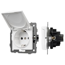Розетка влагозащищенная с заземлением и со шторкой, без рамки с крышкой Arlight SCT 049833