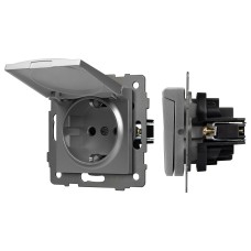 Розетка влагозащищенная с заземлением и со шторкой, без рамки с крышкой Arlight SCT 049836