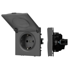 Розетка влагозащищенная с заземлением с крышкой, без рамки Arlight SCT 054283