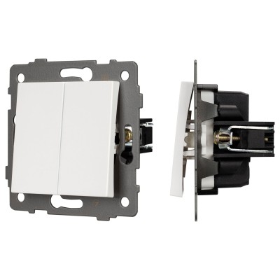 Выключатель проходной двухклавишный без рамки Arlight SWT 049892