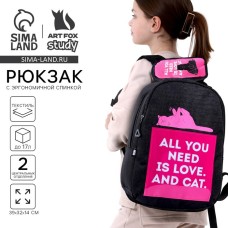 Рюкзак школьный  Cat and Love 39×32×14 см