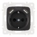 Розетка с заземлением, шторками + 2 USB Arte Milano 205.47-1.black
