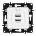 Розетка USB 2.1А+1А Arte Milano 217.46-1.white