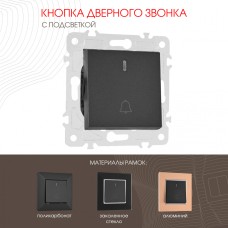 Кнопка дверного звонка с подсветкой Arte Milano 203.37-1.black