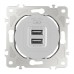 Розетка USB 2.1А+1А Arte Milano 202.46-1.silver