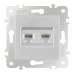 Розетка телефонная RJ11 + компьютерная RJ45 Arte Milano 203.44-1.silver
