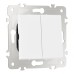 Выключатель двухклавишный проходной Arte Milano 203.32-2.white