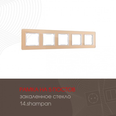 Рамка пятиместная Arte Milano 503.14-5.shampan