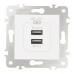 Розетка USB 2.1А+1А Arte Milano 203.46-1.white
