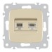 Розетка телефонная RJ11 + компьютерная RJ45 Arte Milano 205.44-1.shampan
