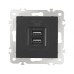 Розетка USB 2.1А+1А Arte Milano 206.46-1.black