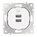 Розетка USB 2.1А+1А Arte Milano 202.46-1.white
