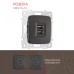 Розетка USB 2.1А+1А Arte Milano 205.46-1.black