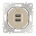 Розетка USB 2.1А+1А Arte Milano 202.46-1.shampan