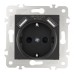 Розетка с заземлением, шторками + USB Arte Milano 203.47-1.black